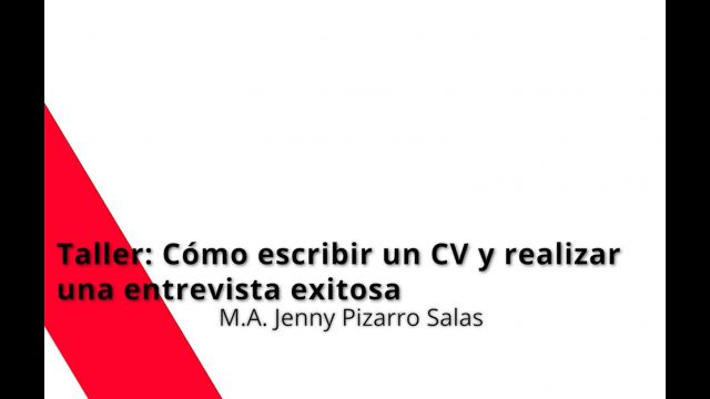 Charla: Cómo escribir un CV y realizar una entrevista exitosa.